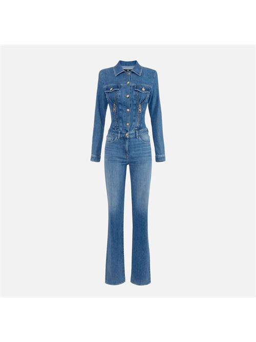 Tuta in denim con zip e spalline ELISABETTA FRANCHI | TJ33I46E246E2104